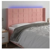Image de Hoofdbord LED 203x16x118/128 cm fluweel roze3124119