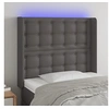 Image de Hoofdbord LED 83x16x118/128 cm kunstleer grijs3124124