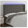 Image de Hoofdbord LED 147x16x118/128 cm kunstleer grijs3124142