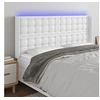 Image de Hoofdbord LED 163x16x118/128 cm kunstleer wit 3124145