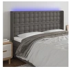 Image de Hoofdbord LED 163x16x118/128 cm kunstleer grijs3124148