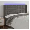 Image de Hoofdbord LED 183x16x118/128 cm kunstleer grijs3124154