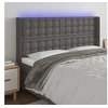 Image de Hoofdbord LED 203x16x118/128 cm kunstleer grijs3124160
