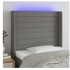 Image de Hoofdbord LED 83x16x118/128 cm stof donkergrijs3124163