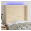 Image de Hoofdbord LED 83x16x118/128 cm stof cràmekleurig3124167