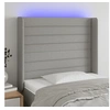 Image de Hoofdbord LED 93x16x118/128 cm stof lichtgrijs3124170