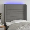 Image de Hoofdbord LED 93x16x118/128 cm stof donkergrijs3124171