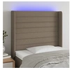 Image de Hoofdbord LED 93x16x118/128 cm stof taupe3124174