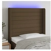 Image de Hoofdbord LED 103x16x118/128 cm stof donkerbruin3124181