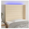 Image de Hoofdbord LED 103x16x118/128 cm stof cràmekleurig3124183