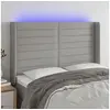 Image de Hoofdbord LED 147x16x118/128 cm stof lichtgrijs3124186