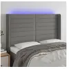 Image de Hoofdbord LED 147x16x118/128 cm stof donkergrijs3124187