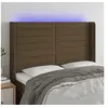 Image de Hoofdbord LED 147x16x118/128 cm stof donkerbruin3124189