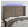 Image de Hoofdbord LED 147x16x118/128 cm stof taupe3124190