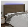 Image de Hoofdbord LED 163x16x118/128 cm stof donkerbruin3124197