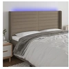 Image de Hoofdbord LED 163x16x118/128 cm stof taupe3124198