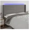 Image de Hoofdbord LED 183x16x118/128 cm stof donkergrijs3124203