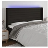 Image de Hoofdbord LED 183x16x118/128 cm stof zwart3124204