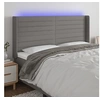 Image de Hoofdbord LED 203x16x118/128 cm stof donkergrijs3124211