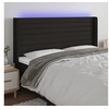 Image de Hoofdbord LED 203x16x118/128 cm stof zwart3124212