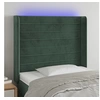 Image de Hoofdbord LED 83x16x118/128 cm fluweel donkergroen3124221