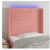 Image de Hoofdbord LED 83x16x118/128 cm fluweel roze3124223