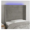Image de Hoofdbord LED 93x16x118/128 cm fluweel lichtgrijs3124224