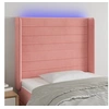 Image de Hoofdbord LED 93x16x118/128 cm fluweel roze3124229