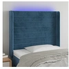 Image de Hoofdbord LED 103x16x118/128 cm fluweel donkerblauw3124234
