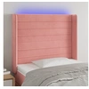 Image de Hoofdbord LED 103x16x118/128 cm fluweel roze3124235