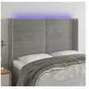 Image de Hoofdbord LED 147x16x118/128 cm fluweel lichtgrijs3124236