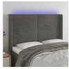 Image de Hoofdbord LED 147x16x118/128 cm fluweel donkergrijs3124237