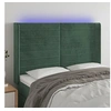 Image de Hoofdbord LED 147x16x118/128 cm fluweel donkergroen3124239