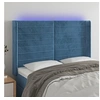 Image de Hoofdbord LED 147x16x118/128 cm fluweel donkerblauw3124240