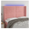 Image de Hoofdbord LED 147x16x118/128 cm fluweel roze3124241