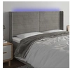 Image de Hoofdbord LED 163x16x118/128 cm fluweel lichtgrijs3124242