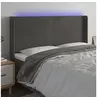 Image de Hoofdbord LED 183x16x118/128 cm fluweel donkergrijs3124249