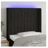 Image de Hoofdbord LED 83x16x118/128 cm stof zwart3124262