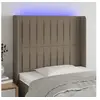 Image de Hoofdbord LED 83x16x118/128 cm stof taupe3124264