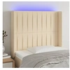 Image de Hoofdbord LED 83x16x118/128 cm stof cràmekleurig3124265