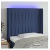 Image de Hoofdbord LED 83x16x118/128 cm stof blauw3124266