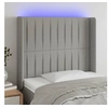 Image de Hoofdbord LED 93x16x118/128 cm stof lichtgrijs3124268
