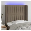 Image de Hoofdbord LED 93x16x118/128 cm stof taupe3124272