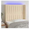 Image de Hoofdbord LED 93x16x118/128 cm stof cràmekleurig3124273