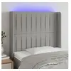 Image de Hoofdbord LED 103x16x118/128 cm stof lichtgrijs3124276