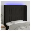 Image de Hoofdbord LED 103x16x118/128 cm stof zwart3124278