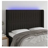 Image de Hoofdbord LED 147x16x118/128 cm stof zwart3124286
