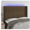 Image de Hoofdbord LED 147x16x118/128 cm stof donkerbruin3124287