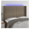 Image de Hoofdbord LED 147x16x118/128 cm stof taupe3124288
