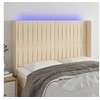 Image de Hoofdbord LED 147x16x118/128 cm stof cràmekleurig3124289